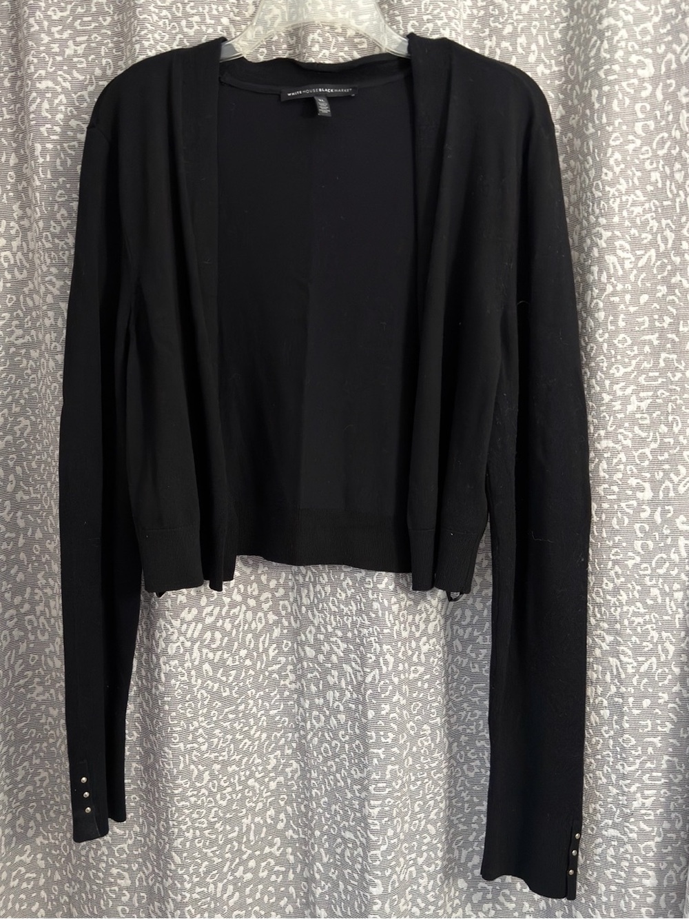 White House Black Market Black Open-Front Crop Cardigan - Size XL